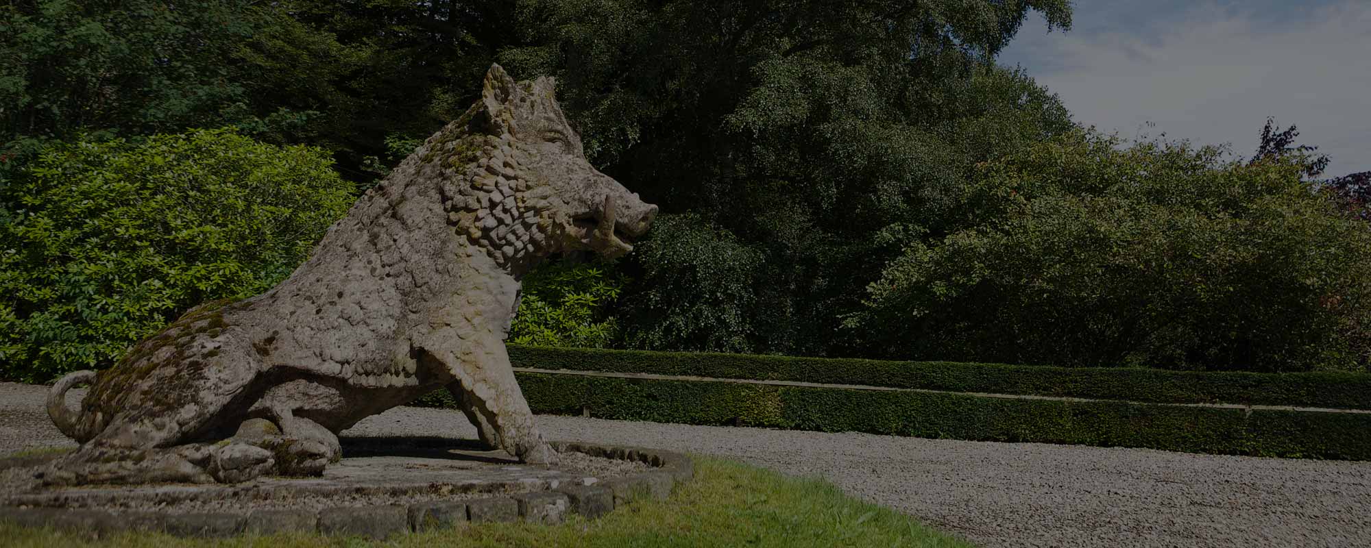 An image of the stone boar at Edradynate Edradynate Estate Luxury Scottish Country House & Sporting Estate for rent. Perthshire, Scotland,