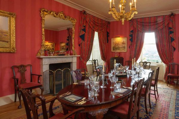 A colour image of the dining room at Edradynate Estate - Luxury self catering accommodation in Scotland - Edradynate Country House and Sporting Estate House Perthshire