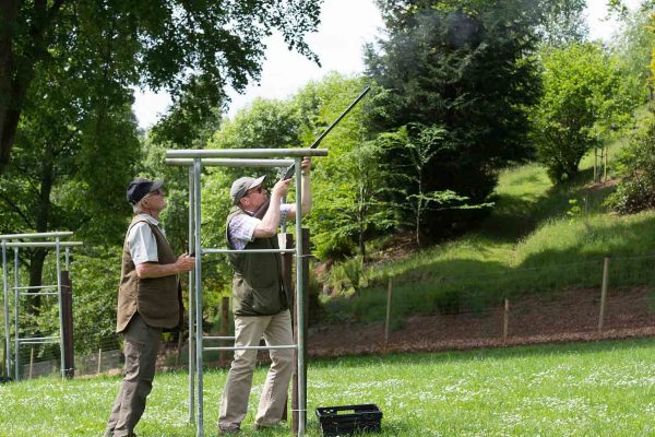 A colour photo of a guest enjoying clay pigeon shooting at the Edradynate clay pigeon shoot day May 2017 - Edradynate Estate, Perthshire - Luxury Country House and Sporting Estate for Rent in Scotland