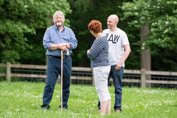 A colour image of guests socialising at the Edradynate May 2017 clay pigeon shoot day - Edradynate Estate, Perthshire - Luxury Country House and Sporting Estate for Rent in Scotland