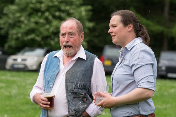 A colour image of guests socialising at the Edradynate May 2017 clay pigeon shoot day - Edradynate Estate, Perthshire - Luxury Country House and Sporting Estate for Rent in Scotland