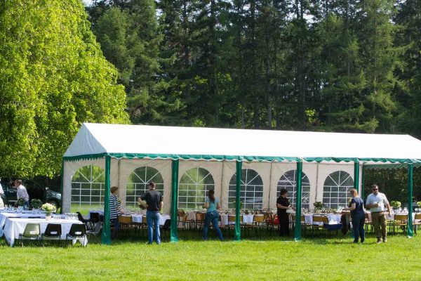 A colour image of the marquee at the Edradynate clay pigeon shoot day in May 2017 -Edradynate Estate, Perthshire - Luxury Country House and Sporting Estate for Rent in Scotland