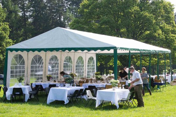 A colour image of the marquee at the Edradynate clay pigeon shoot day in May 2017 -Edradynate Estate, Perthshire - Luxury Country House and Sporting Estate for Rent in Scotland