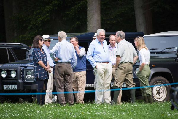 An image of Michael Campbell socialising with guests at the Edradynate clay pigeon shoot day May 2017 - Edradynate Estate, Perthshire - Luxury Country House and Sporting Estate for Rent in Scotland