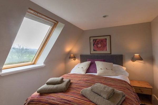 A colour image of a double bedroom at Aodin - accommodation for a a self catering holiday Scotland - Edradynate Country House and Sporting Estate Perthshire